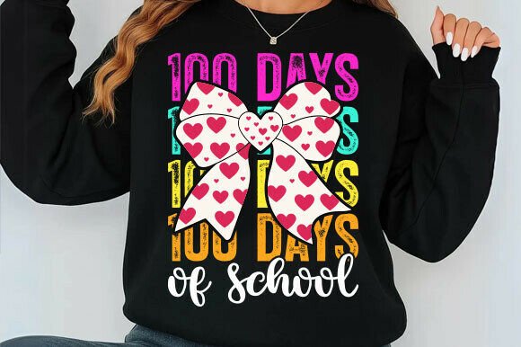 Celebrating Milestones: 100 Days of School Checkered Bow Svg