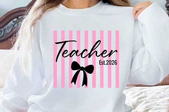 Coquette Teacher Est.2026: A Unique Embroidery Design