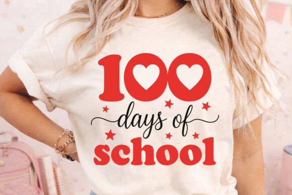 Cute 100 Days of School Heart SVG Design