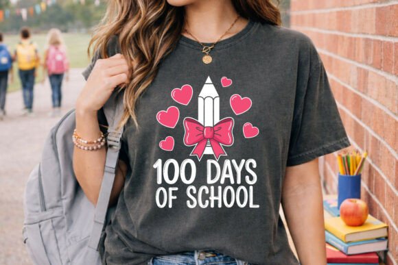 Cute 100 Days of School Pencil Bow SVG