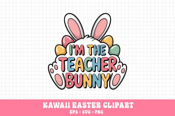 Cute Easter Teacher Bunny: A Charming Embroidery Design