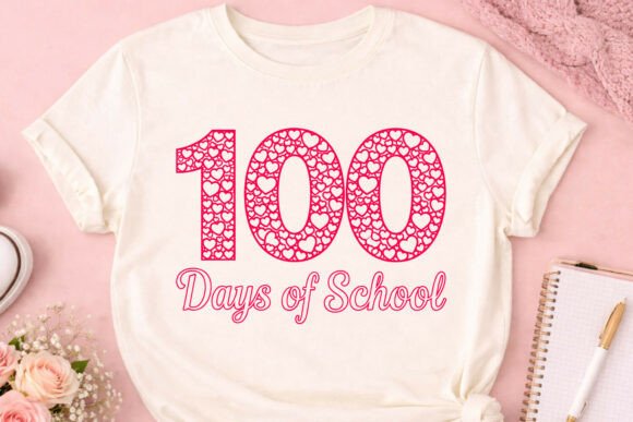 Review: 100 Days of School Heart Pattern SVG PNG