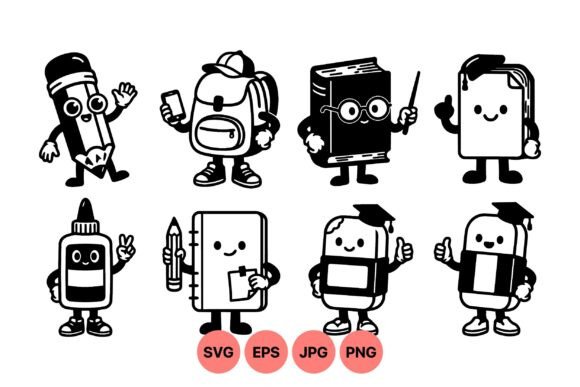 Review of Cute School Supply Characters SVG for Embroidery