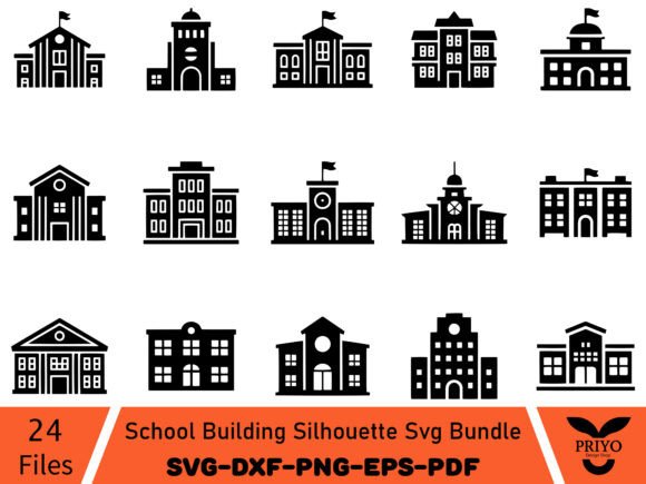 School Building Silhouette Svg Bundle: A Versatile Design