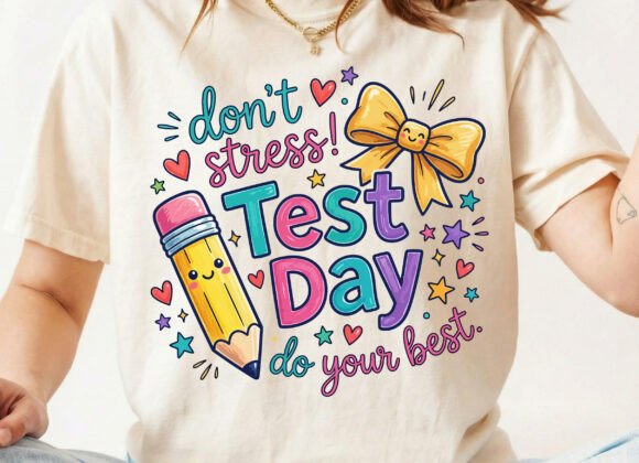 Test Day Motivational School Art for Embroidery